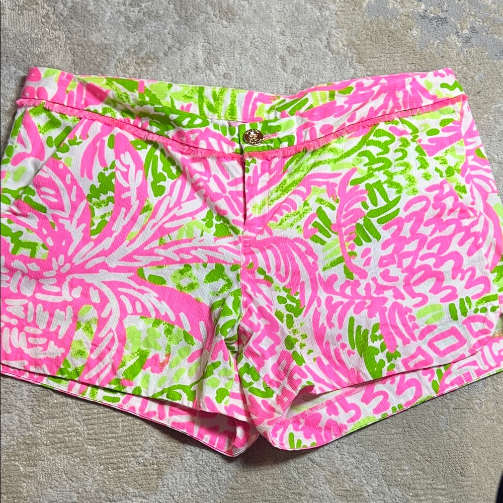 Lilly Pulitzer Pink and Green Patterned Shorts